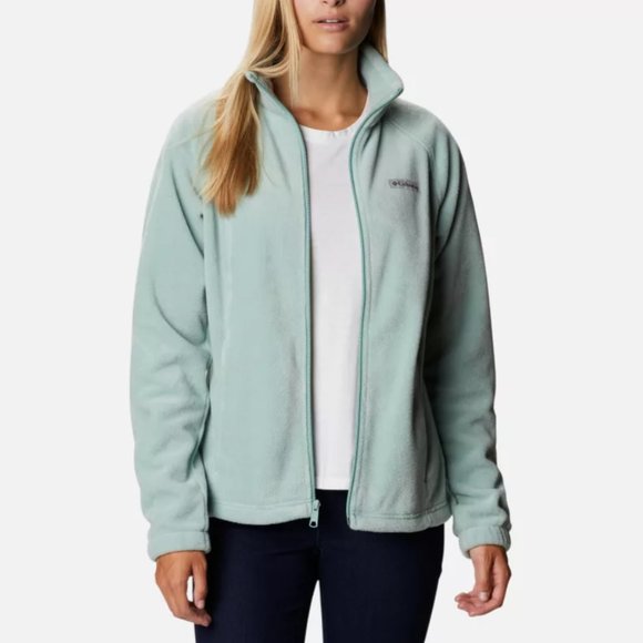 NWOT Columbia Women's Green Zip-Up Fleece Jacket - Picture 1 of 4